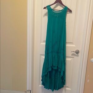 Free People Green Ruffled Tiered Sundress